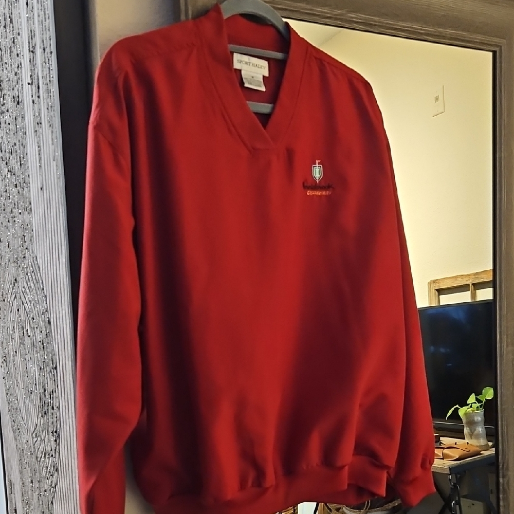 Sport Haley Innisbrook Copperhead Jacket Rain Gear Red V-Neck.